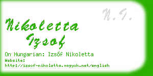 nikoletta izsof business card